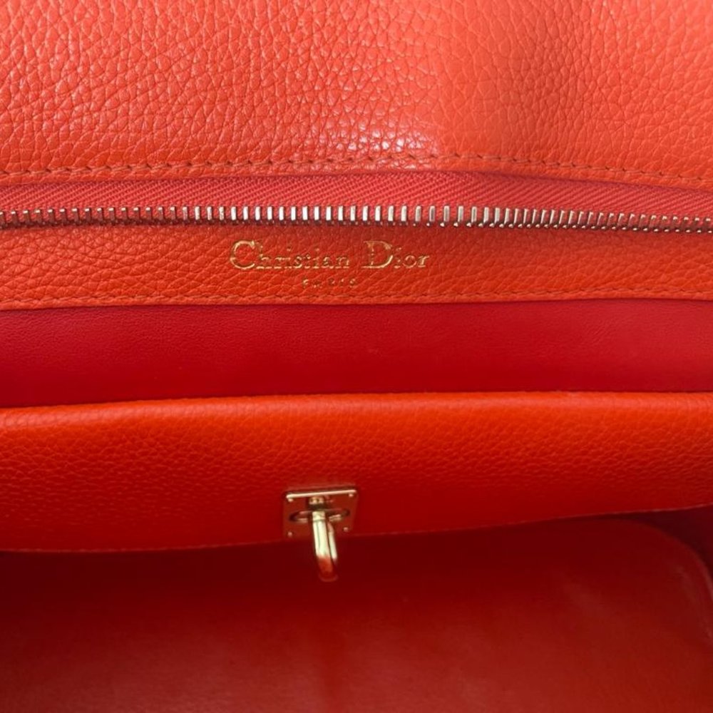 Christian Dior Calfskin Large Open Bar Tote Orange - Picture 6 of 7